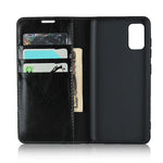 Crazy Horse Skin Genuine Leather Wallet Phone Case for Samsung Galaxy A41 (Global Version)