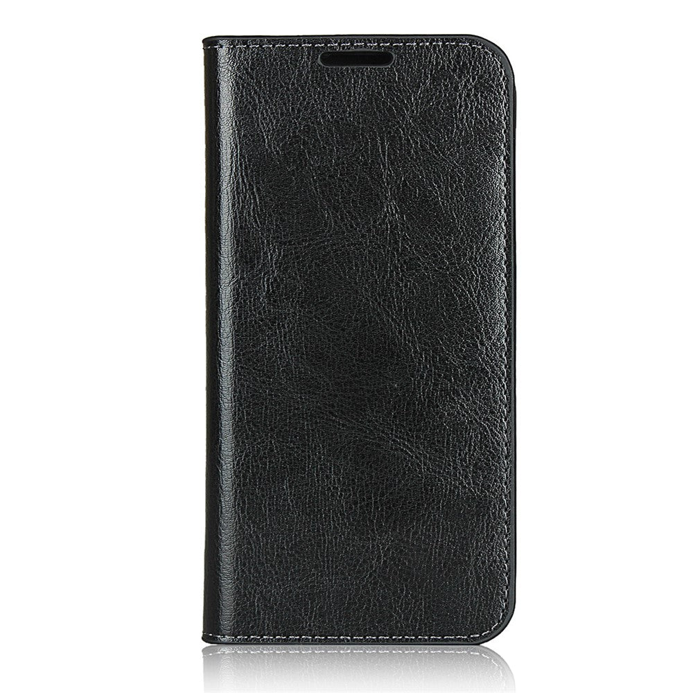 Crazy Horse Skin Genuine Leather Wallet Phone Case for Samsung Galaxy A41 (Global Version)