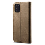 Jeans Cloth Leather Wallet Cell Phone Cover for Samsung Galaxy A31