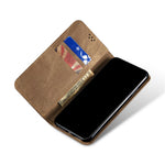 Jeans Cloth Leather Wallet Cell Phone Cover for Samsung Galaxy A31