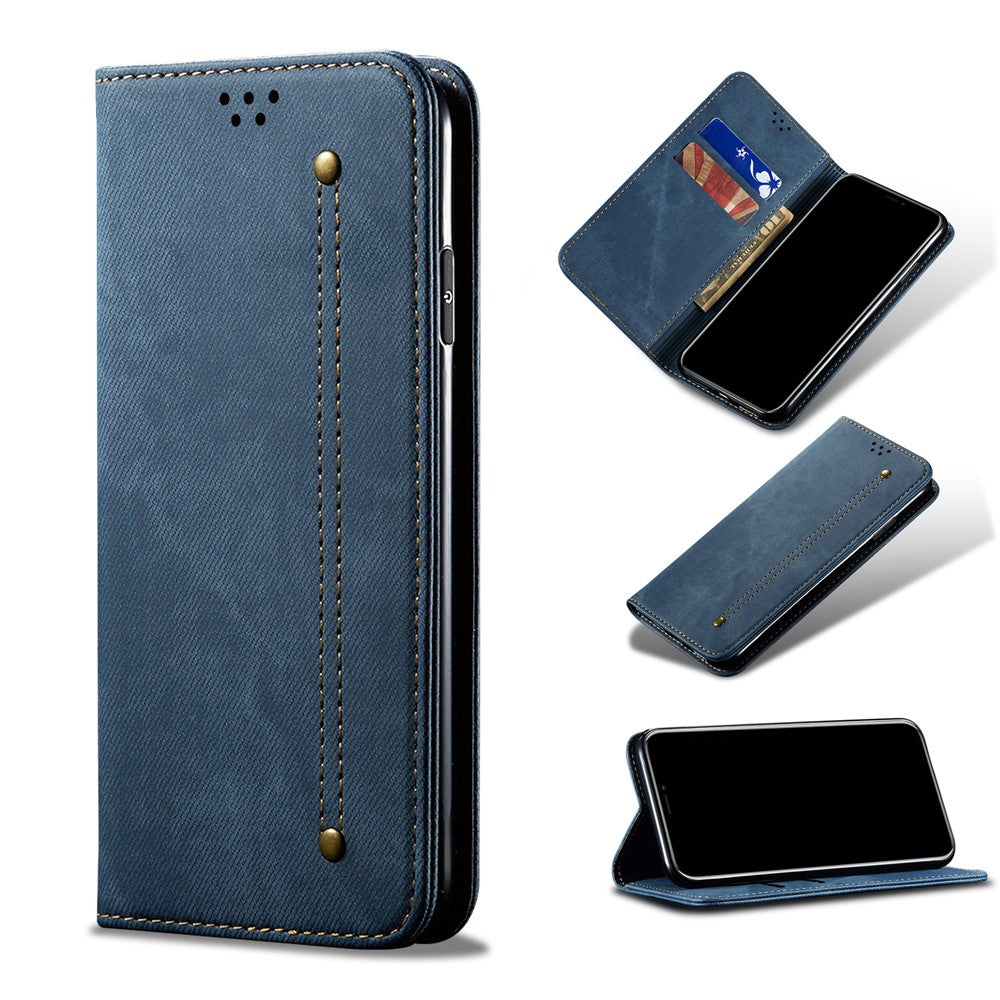 Jeans Cloth Leather Wallet Cell Phone Cover for Samsung Galaxy A31