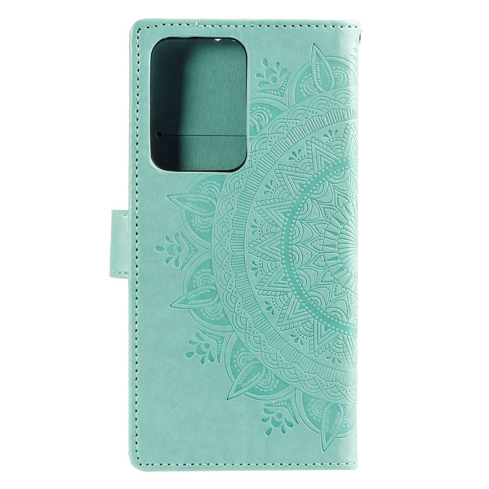 Imprint Blomster Læderpung Etui til Samsung Galaxy Note20 Ultra/Note20 Ultra 5G