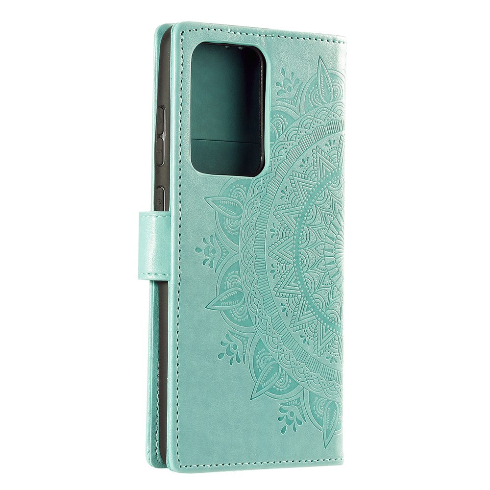 Imprint Blomster Læderpung Etui til Samsung Galaxy Note20 Ultra/Note20 Ultra 5G