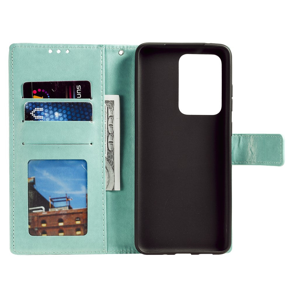 Imprint Blomster Læderpung Etui til Samsung Galaxy Note20 Ultra/Note20 Ultra 5G