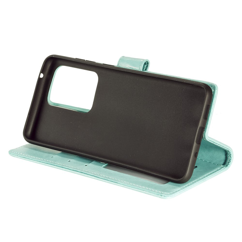 Imprint Blomster Læderpung Etui til Samsung Galaxy Note20 Ultra/Note20 Ultra 5G