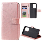 Imprint Blomster Læderpung Etui til Samsung Galaxy Note20 Ultra/Note20 Ultra 5G
