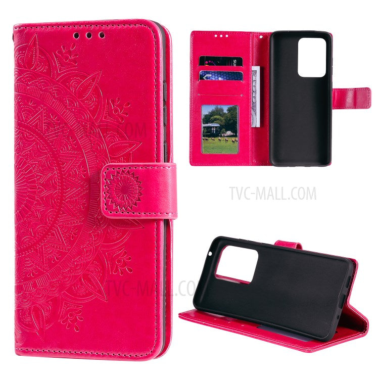 Läderplånboksfodral med tryck och blommotiv för Samsung Galaxy Note20 Ultra/Note20 Ultra 5G