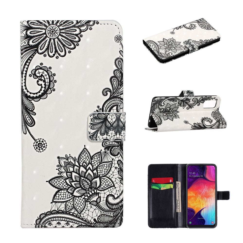 Ljuspunktsdekor Mönstertryck Plånboksfodral Läderfodral till Samsung Galaxy A41 (Global Version)