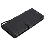 Til Samsung Galaxy A21s cover ensfarvet læder mobilcover pung stativ med rem