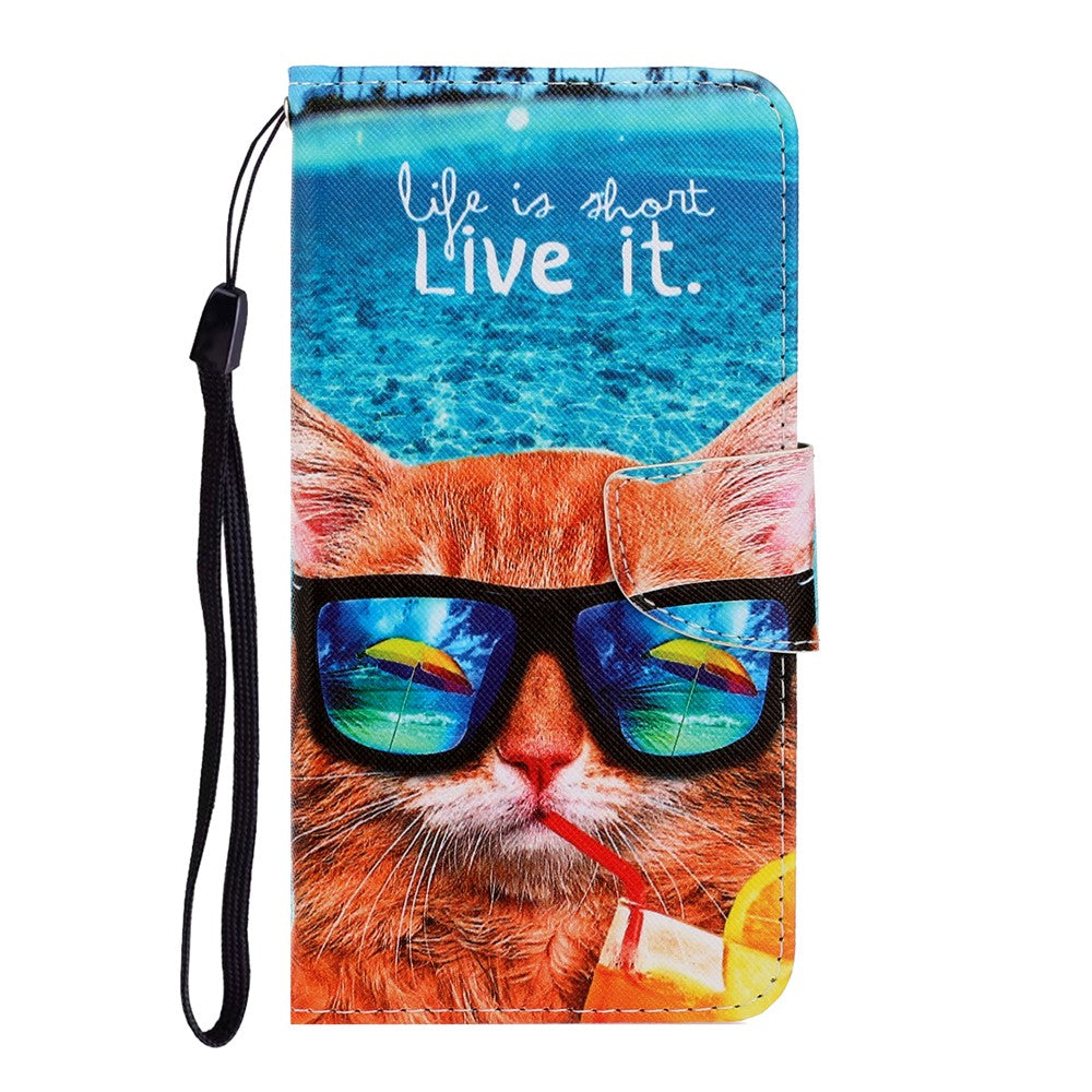 Mønsterprintet flip-læderpungtelefoncover til Samsung Galaxy A21s