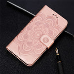 Imprint Mandala Flower Leather Shell for Samsung Galaxy A21s