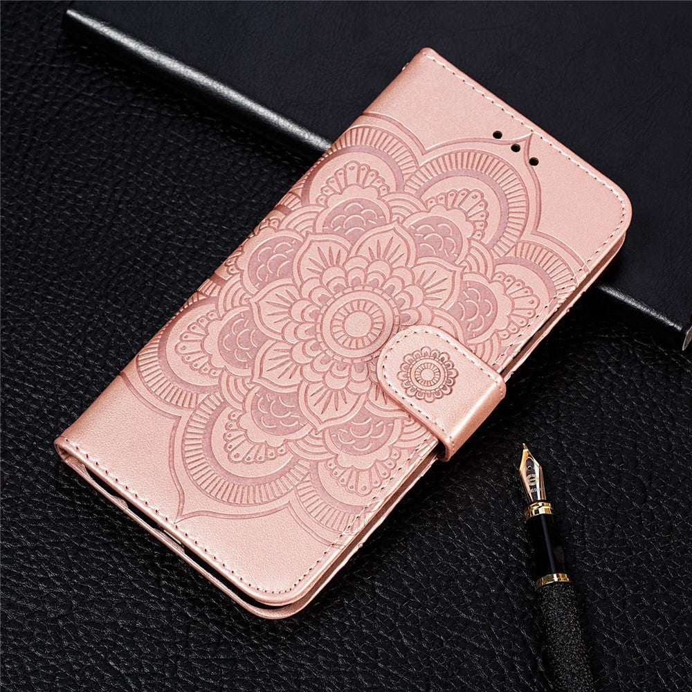 Imprint Mandala Flower Leather Shell for Samsung Galaxy A21s