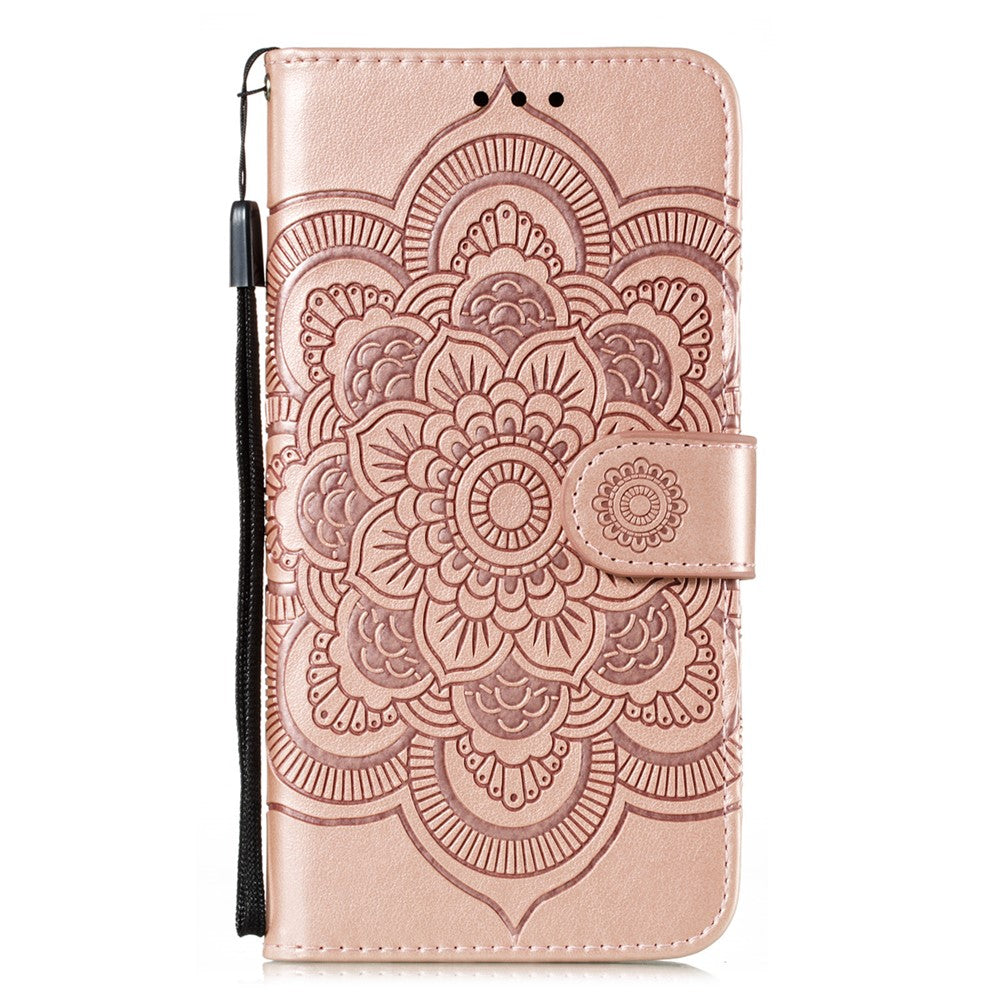 Imprint Mandala Flower Leather Shell for Samsung Galaxy A21s