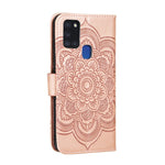Imprint Mandala Flower Leather Shell for Samsung Galaxy A21s