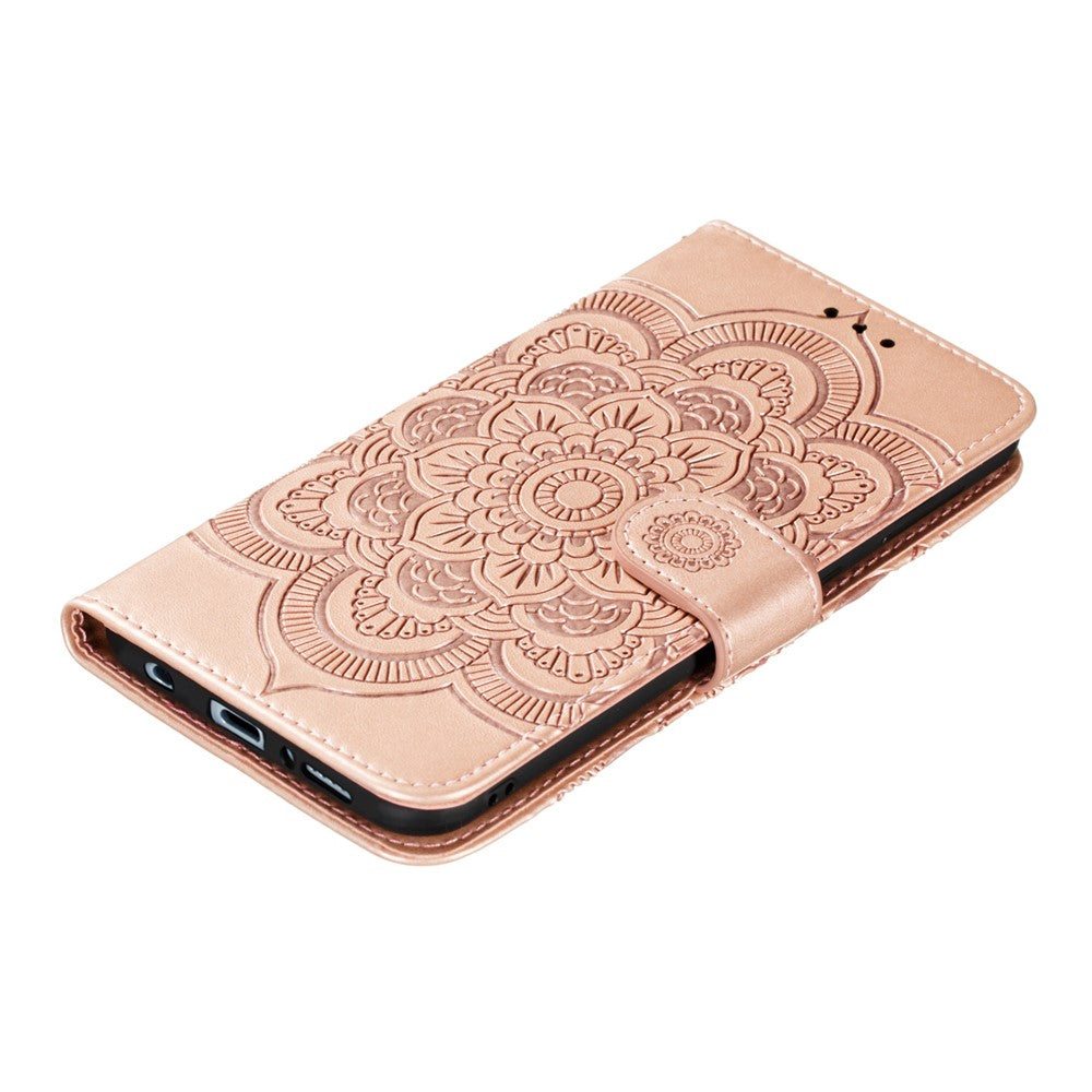 Imprint Mandala Flower Leather Shell for Samsung Galaxy A21s