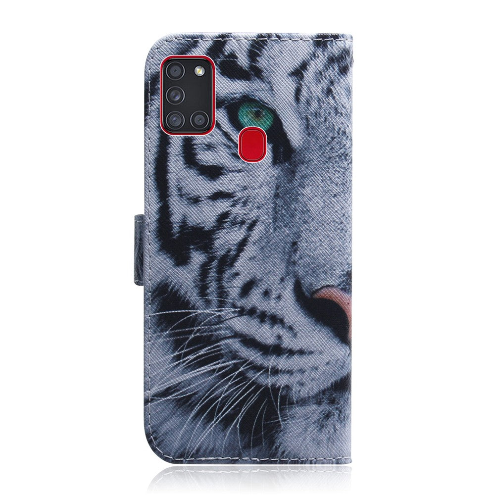 Mønstertrykt PU-læderpungcover til Samsung Galaxy A21s