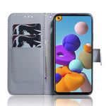 Mønstertrykt PU-læderpungcover til Samsung Galaxy A21s