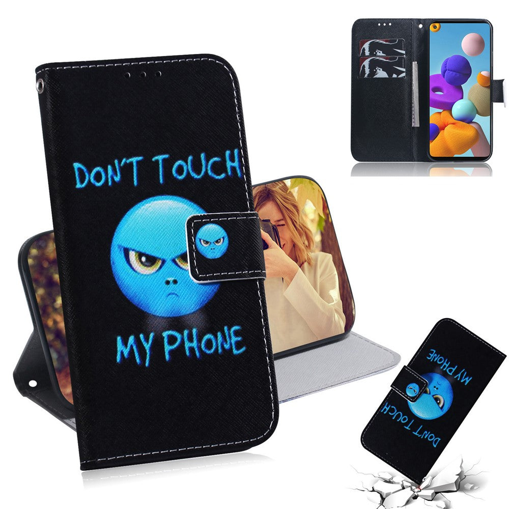 Mønstertrykt PU-læderpungcover til Samsung Galaxy A21s