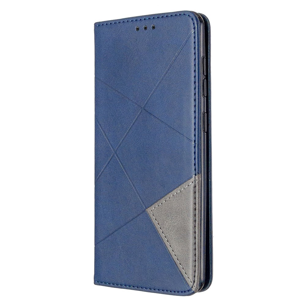 Geometrisk mønster selvabsorberende lædercover til Samsung Galaxy A31