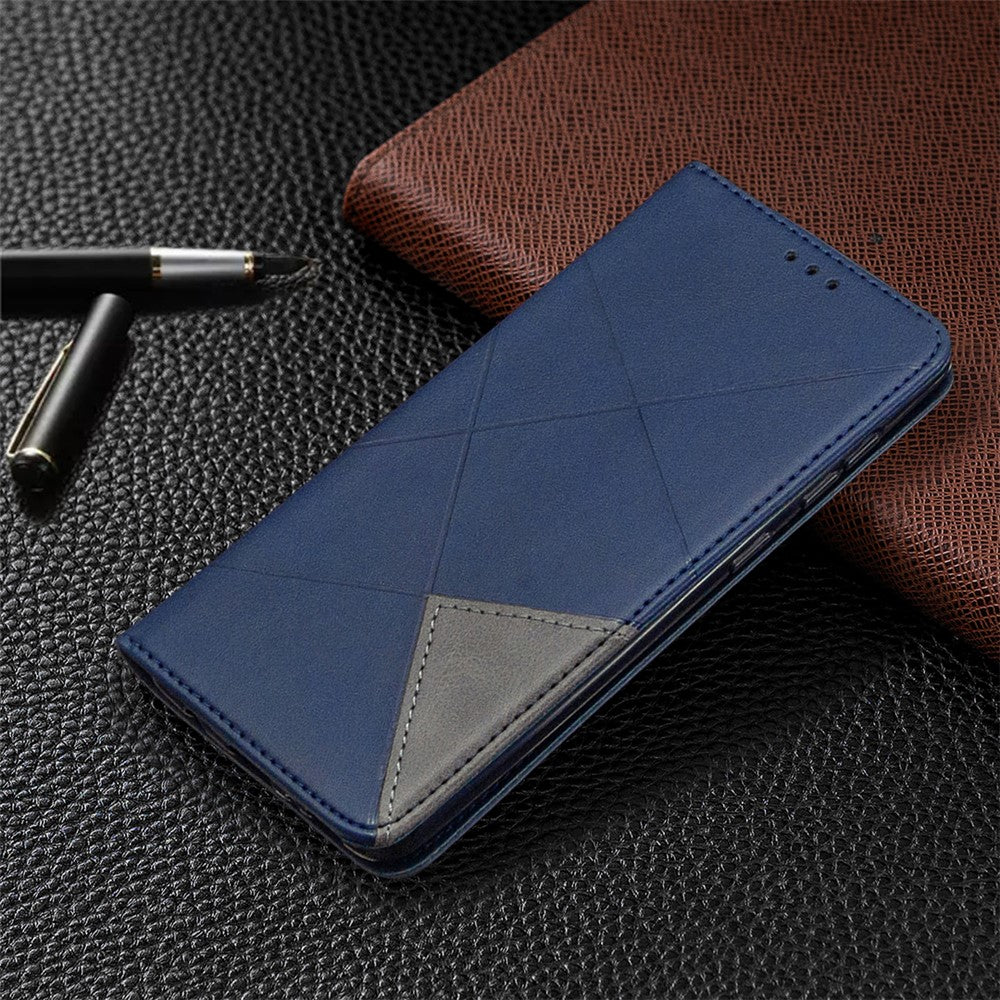 Geometrisk mønster selvabsorberende lædercover til Samsung Galaxy A31