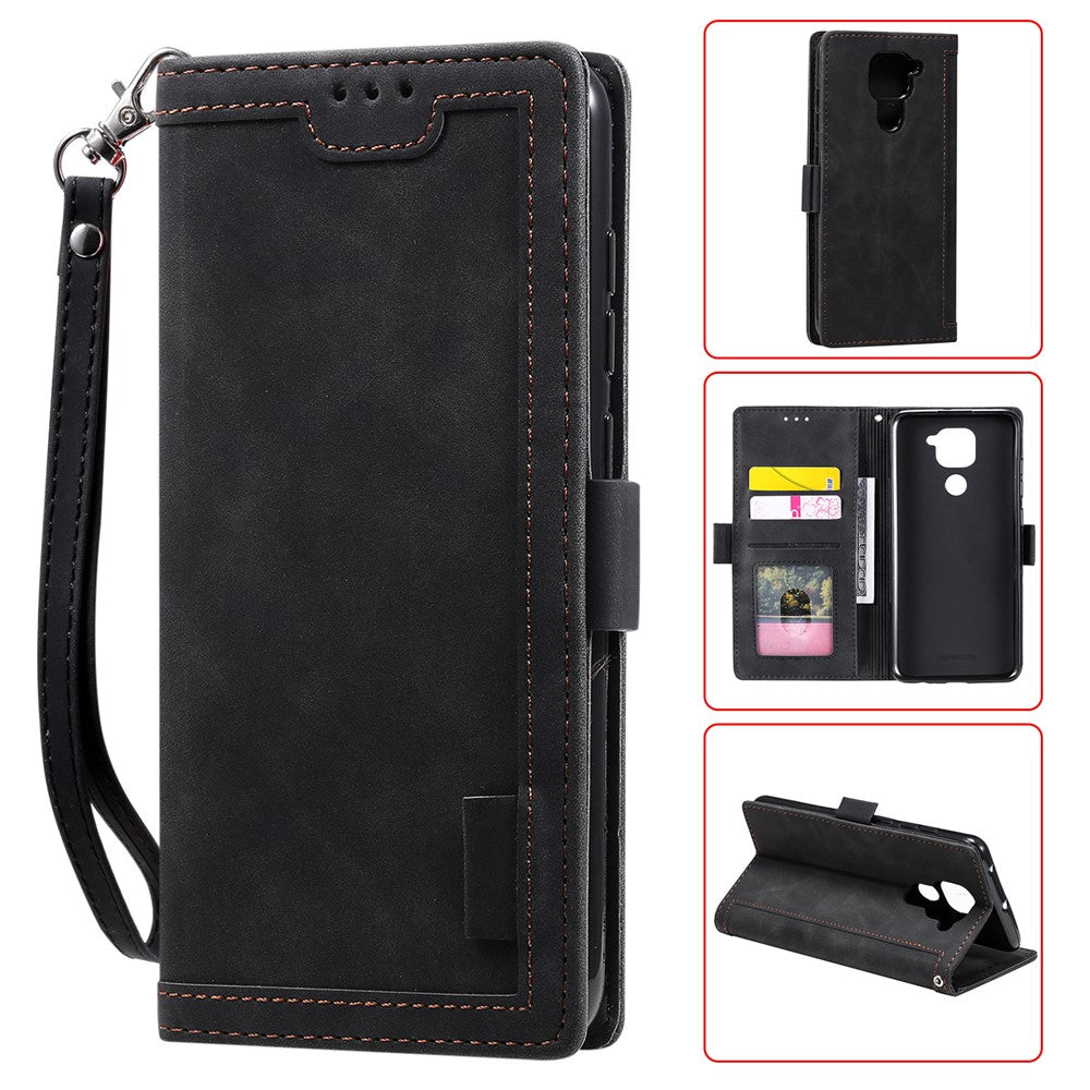 Vintage-stil sammensat cover med stander og læder-flip til Samsung Galaxy A21s