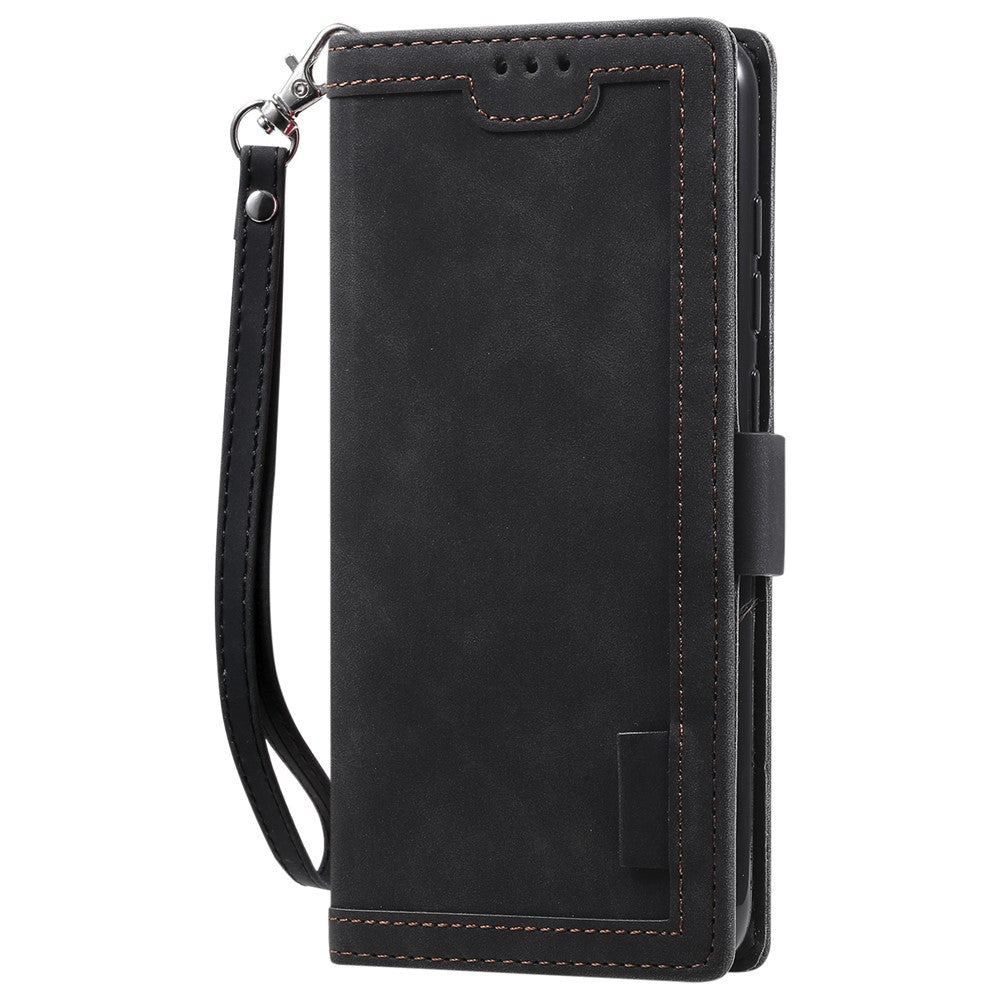 Vintage-stil sammensat cover med stander og læder-flip til Samsung Galaxy A21s