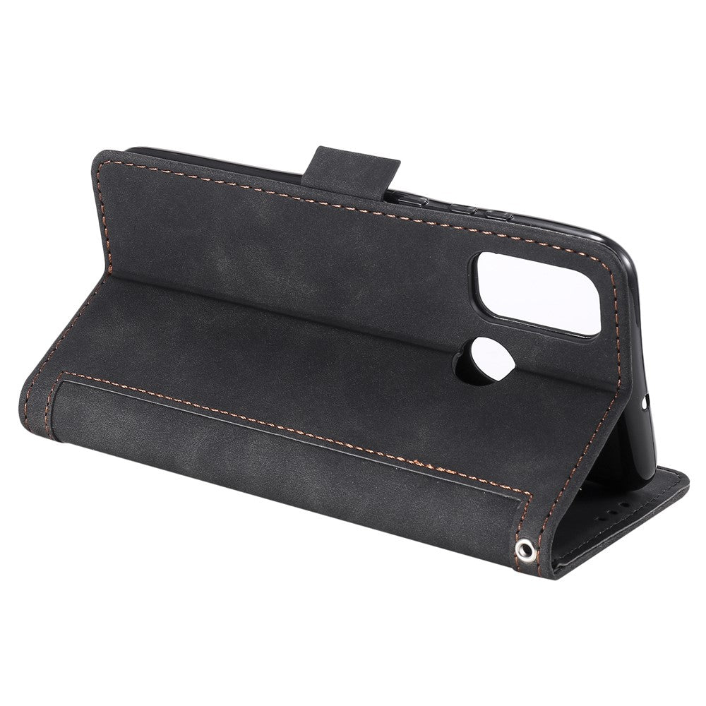Vintage-stil sammensat cover med stander og læder-flip til Samsung Galaxy A21s