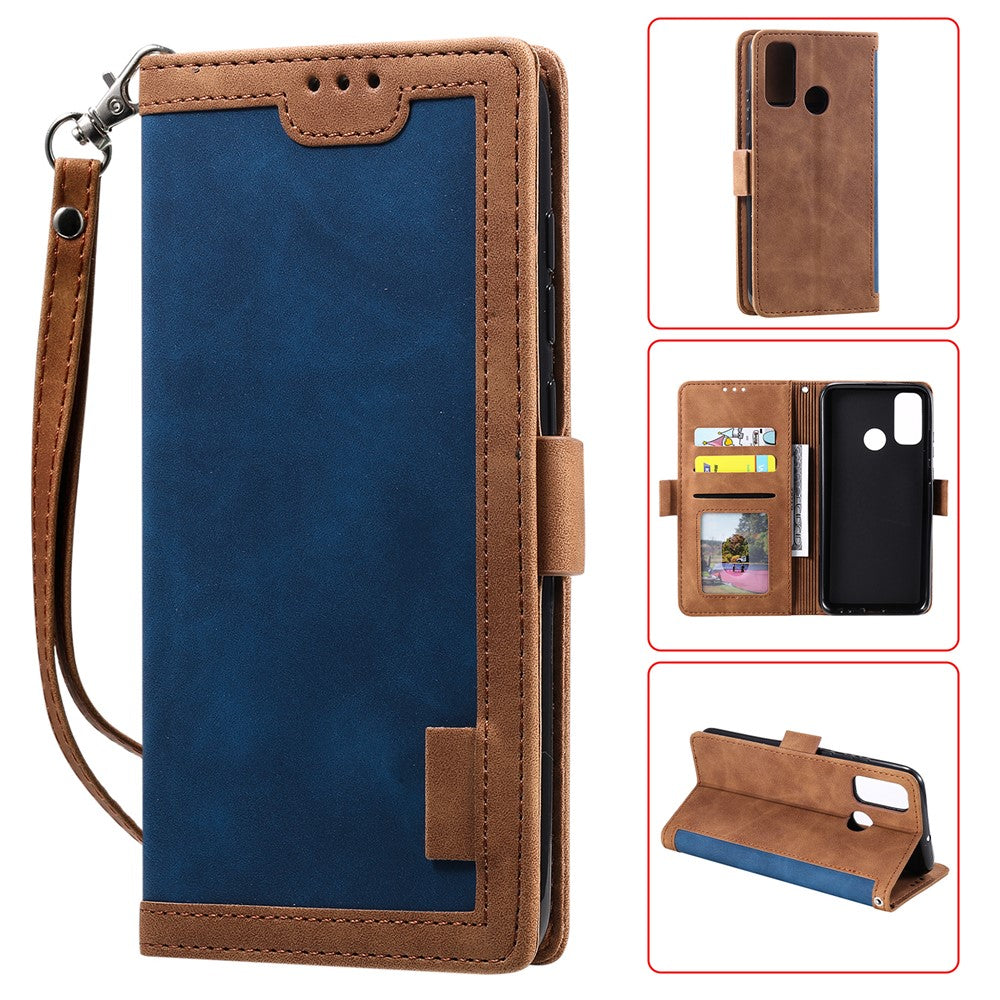 Vintage-stil sammensat cover med stander og læder-flip til Samsung Galaxy A21s