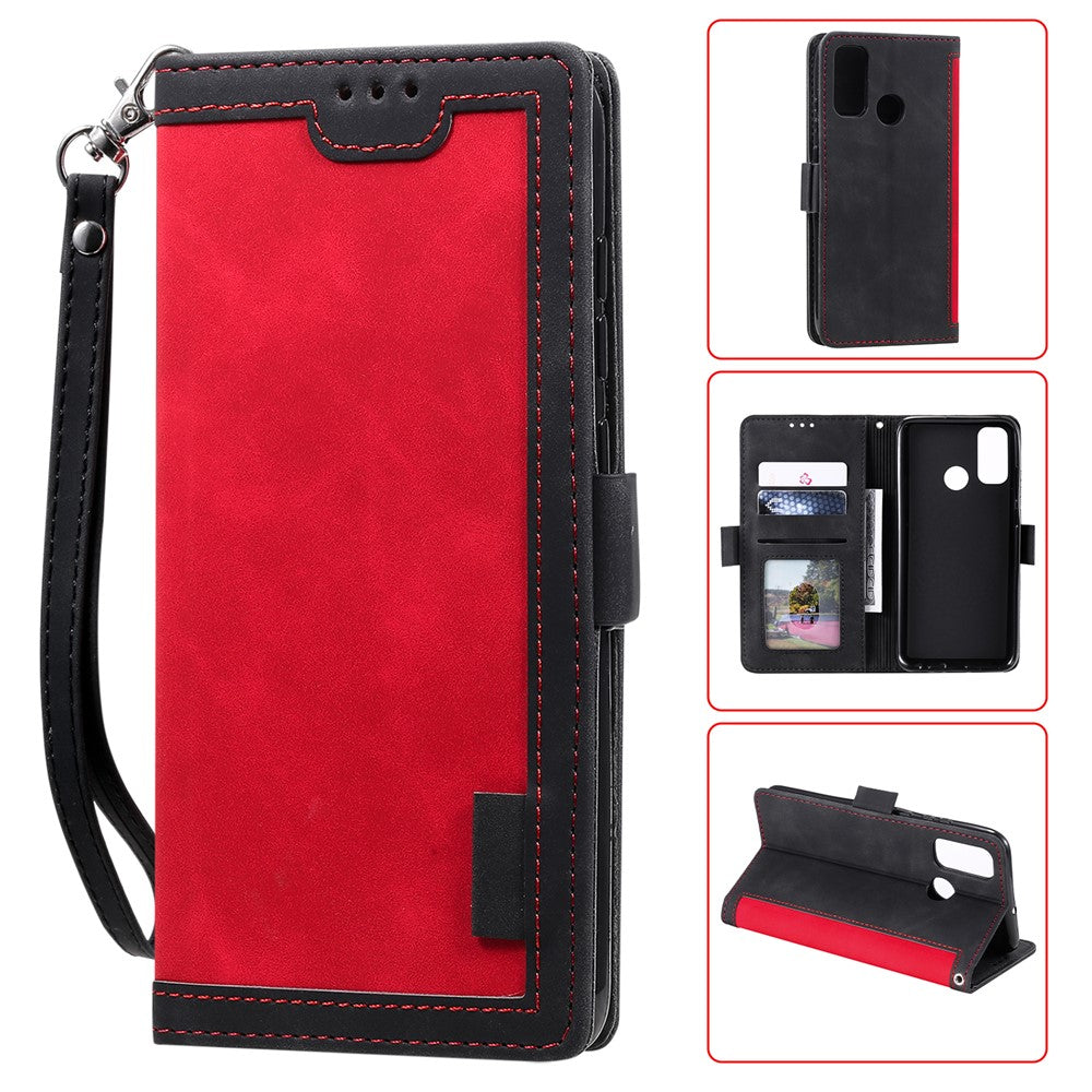 Vintage-stil sammensat cover med stander og læder-flip til Samsung Galaxy A21s