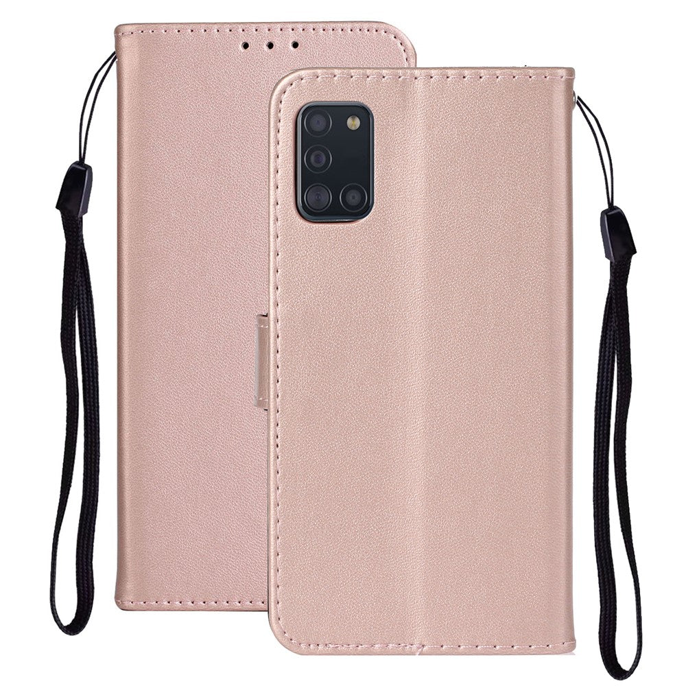 Solid Color Leather Wallet Back Cover for Samsung Galaxy A31