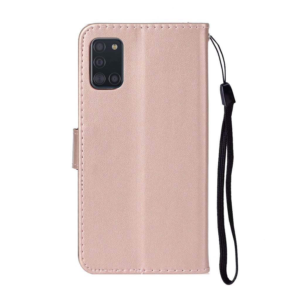 Solid Color Leather Wallet Back Cover for Samsung Galaxy A31