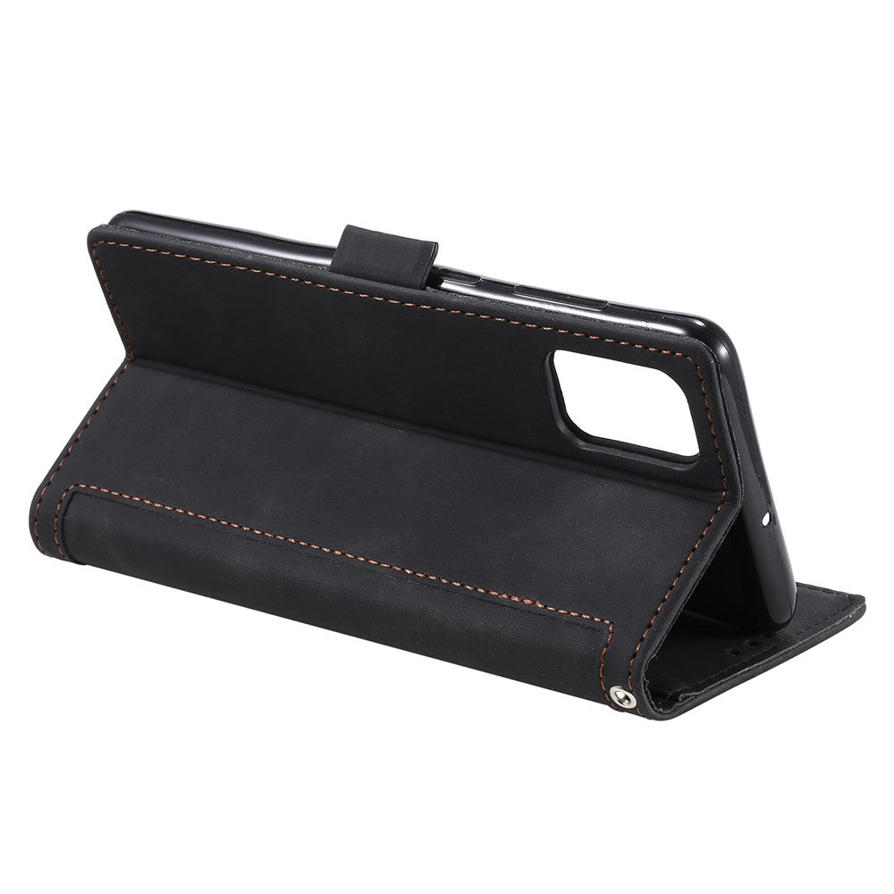 Retro Splejset Stil Pung Stativ Flip Lædercover til Samsung Galaxy Note20/Note20 5G
