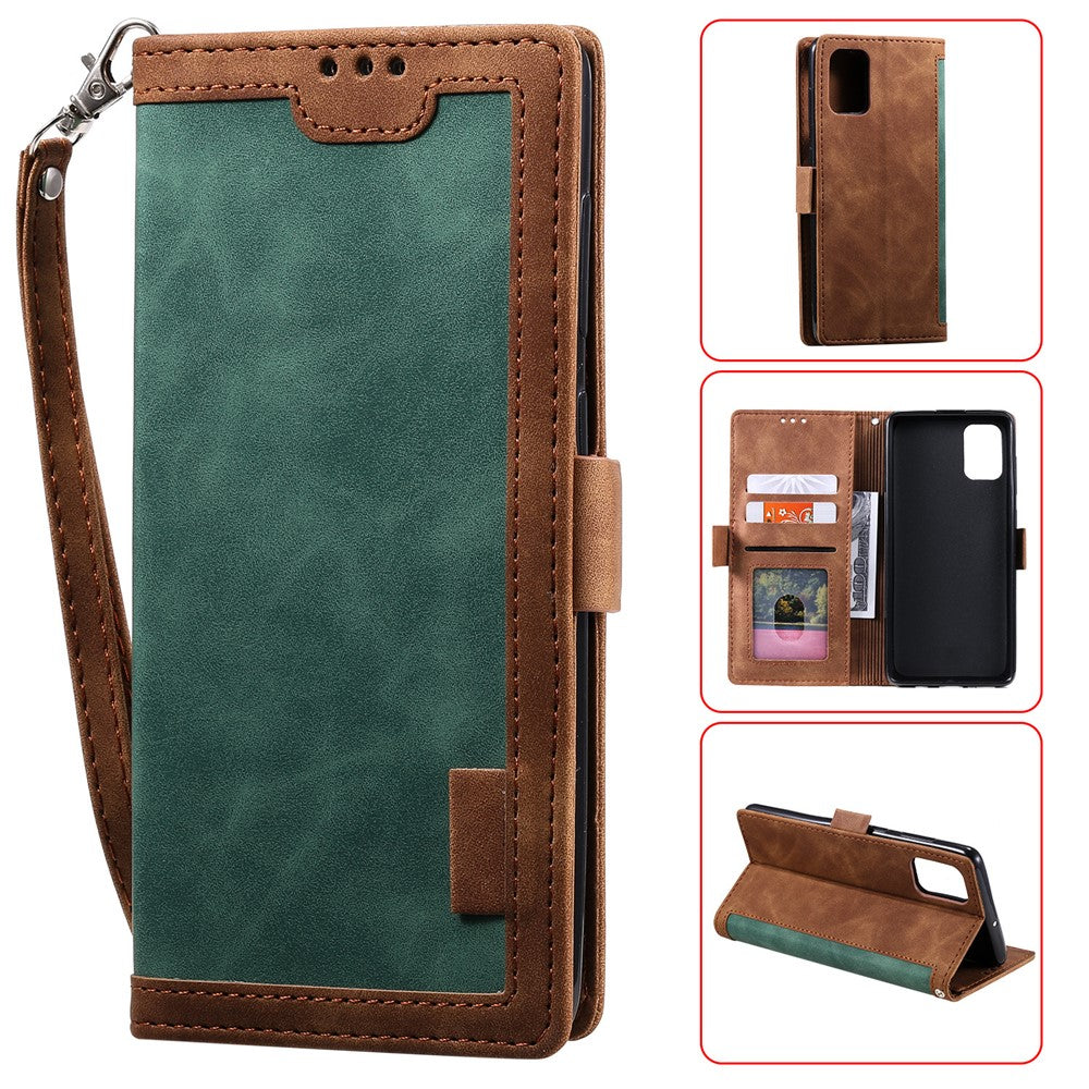 Retro Splejset Stil Pung Stativ Flip Lædercover til Samsung Galaxy Note20/Note20 5G