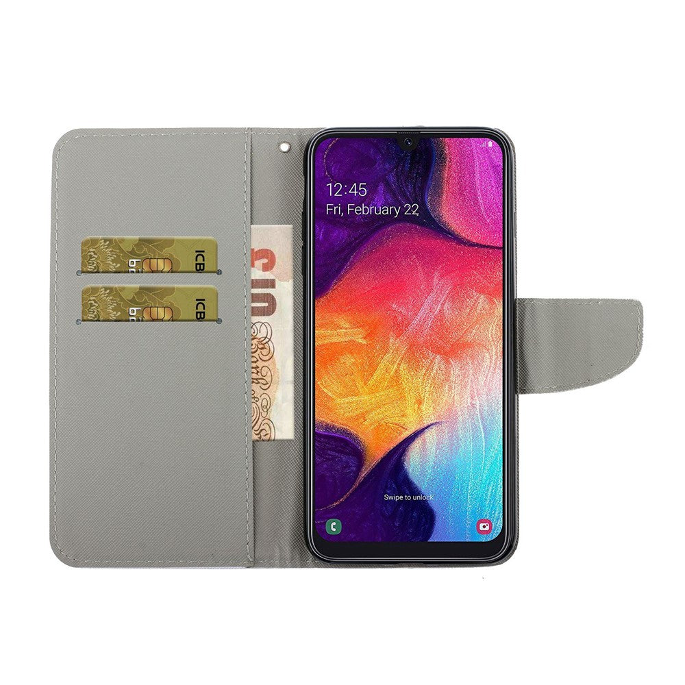 Pattern Printing Cover Flip Leather Wallet Stand Protective Shell for Samsung Galaxy A41 (Global Version)