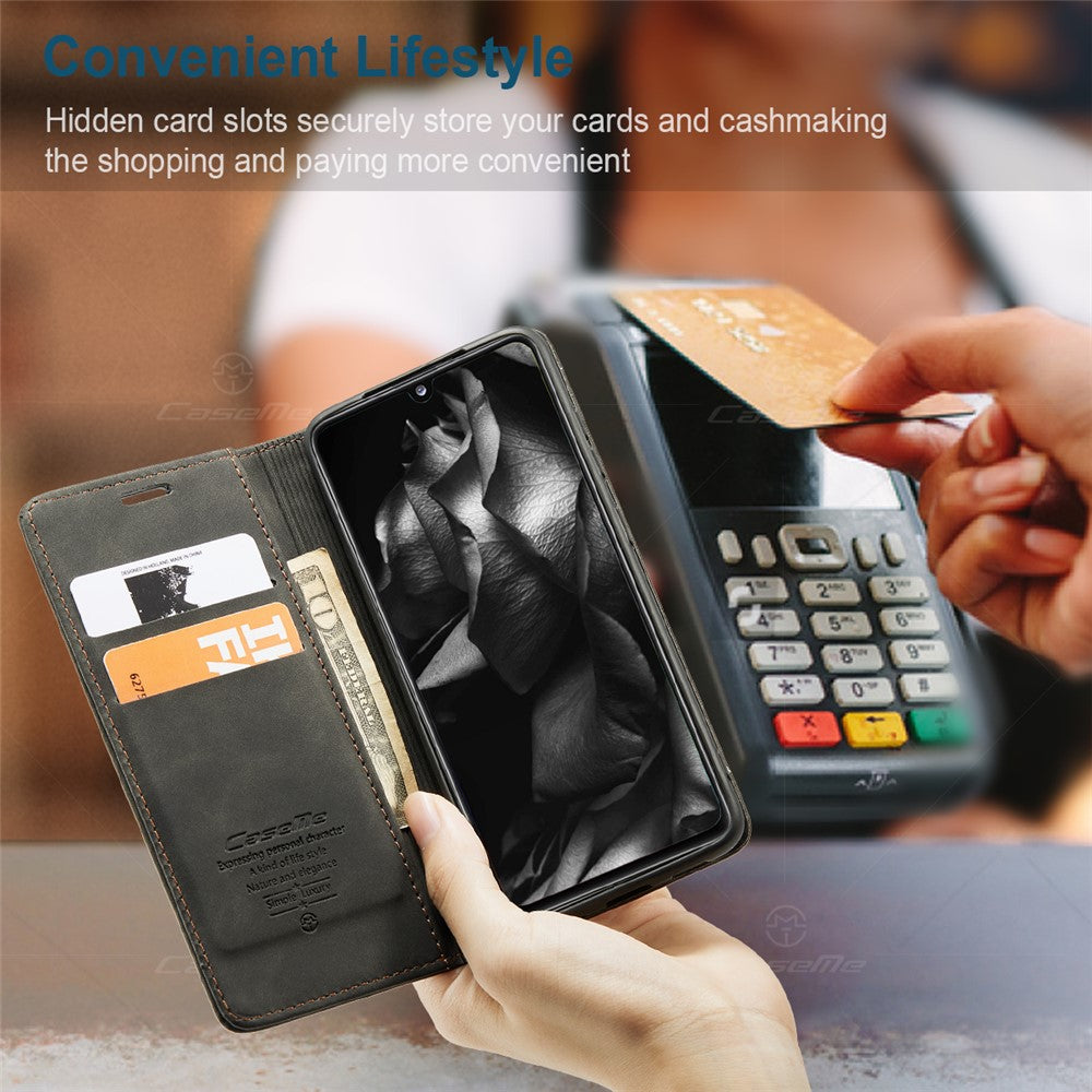 CASEME 013 Series Cover Auto-absorbed Leather Wallet Case for Samsung Galaxy A41 (Global Version)