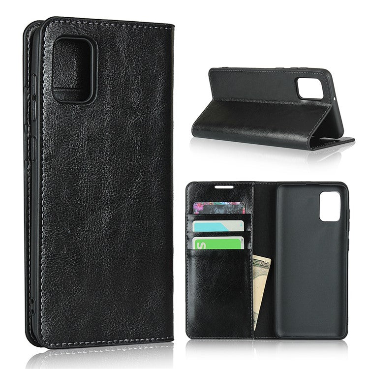 Crazy Horse-pung-etui i ægte læder til Samsung Galaxy A31