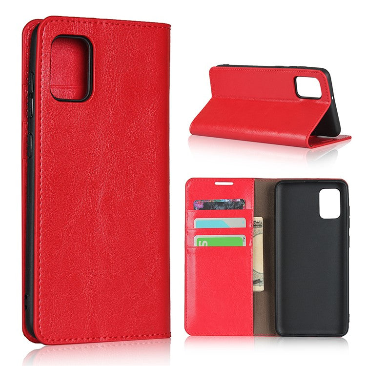 Crazy Horse-pung-etui i ægte læder til Samsung Galaxy A31