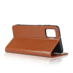 Crazy Horse Wallet Stand Fodral i äkta läder för Samsung Galaxy A31