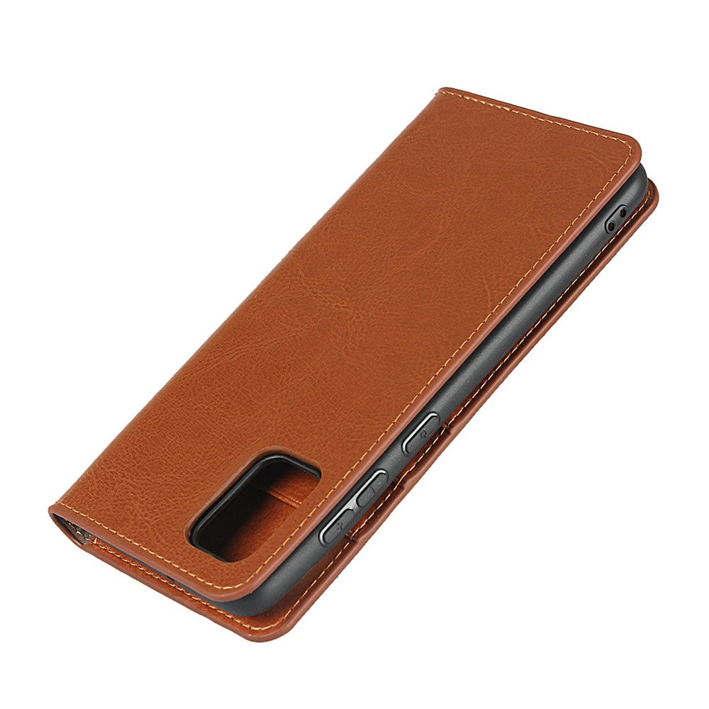 Crazy Horse Wallet Stand Fodral i äkta läder för Samsung Galaxy A31