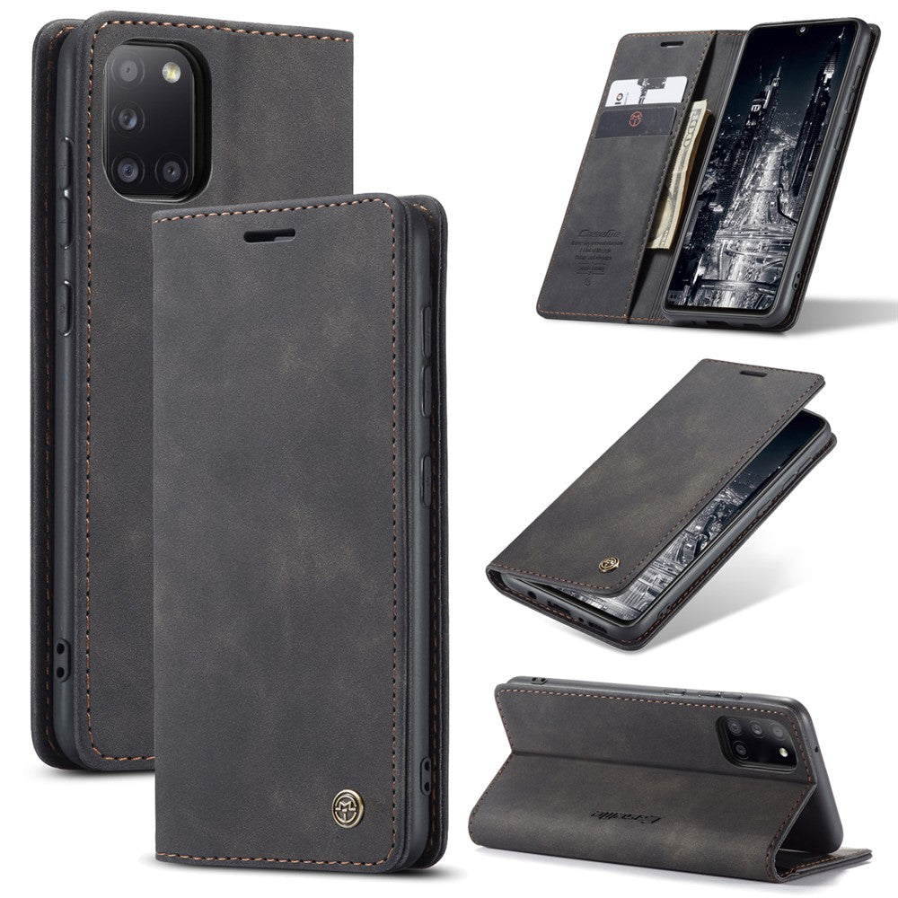 CASEME 013 Series Auto-absorberende Enkelt Læder Flip Cover til Samsung Galaxy A31