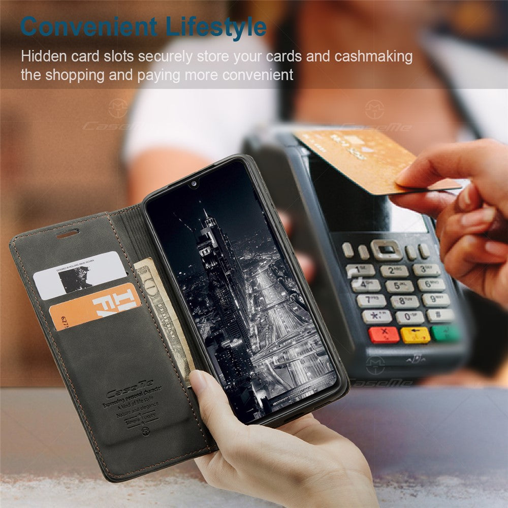CASEME 013 Series Auto-absorberende Enkelt Læder Flip Cover til Samsung Galaxy A31