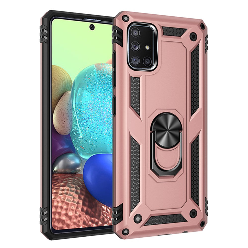 360° drejelig ring-kickstand-rustning PC+TPU kombinationscover til Samsung Galaxy A71 5G SM-A716