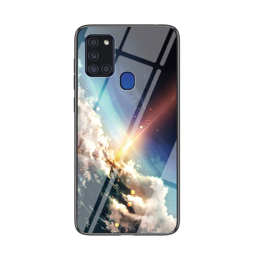 Stjernehimmel Hærdet Glas + PC + TPU Kombinationscover til Samsung Galaxy A21s