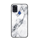 Marble Texture Tempered Glass + PC + TPU Hybrid Case for Samsung Galaxy A21s