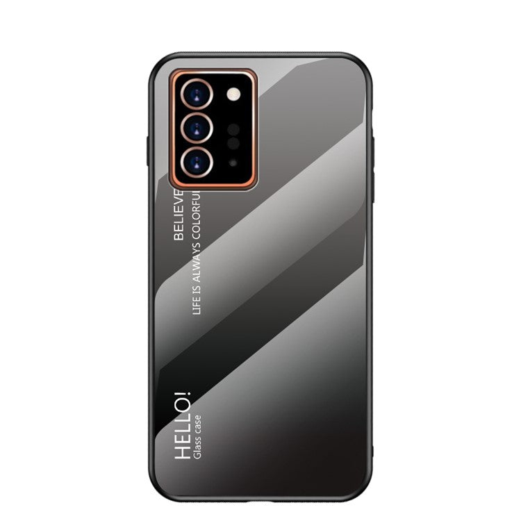 Snyggt skal i härdat glas i tonad färg + PC + TPU till Samsung Galaxy Note20 Ultra/Note20 Ultra 5G – blå/svart