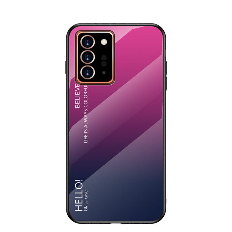 Snyggt skal i härdat glas i tonad färg + PC + TPU till Samsung Galaxy Note20 Ultra/Note20 Ultra 5G – blå/svart