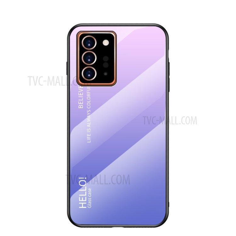 Snyggt skal i härdat glas i tonad färg + PC + TPU till Samsung Galaxy Note20 Ultra/Note20 Ultra 5G – blå/svart
