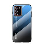 Gradientfarvet hærdet glas + PC + TPU stilfuldt cover til Samsung Galaxy Note20 Ultra/Note20 Ultra 5G - Blå / Sort