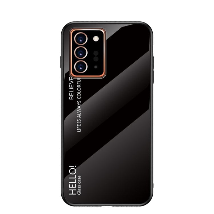 Snyggt skal i härdat glas i tonad färg + PC + TPU till Samsung Galaxy Note20 Ultra/Note20 Ultra 5G – blå/svart