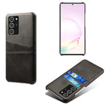 Hard Cover Double Card Slots PU Leather Coated Plastic Phone Case for Samsung Galaxy Note20 / Note20 5G